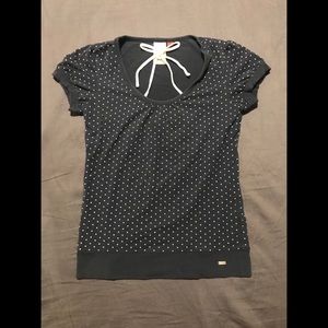 Navy dotted T-shirt